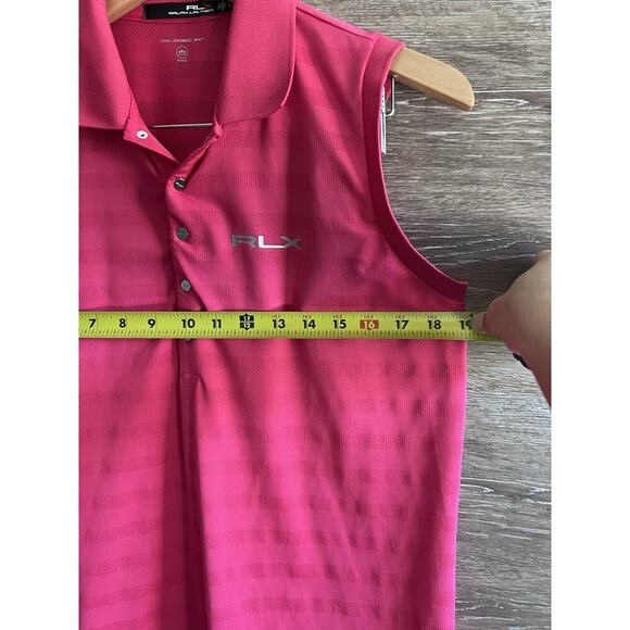RLX RALPH LAUREN Size L Pink Polo Golf Tailored Fit Piqué Sleeveless New - Picture 6 of 7